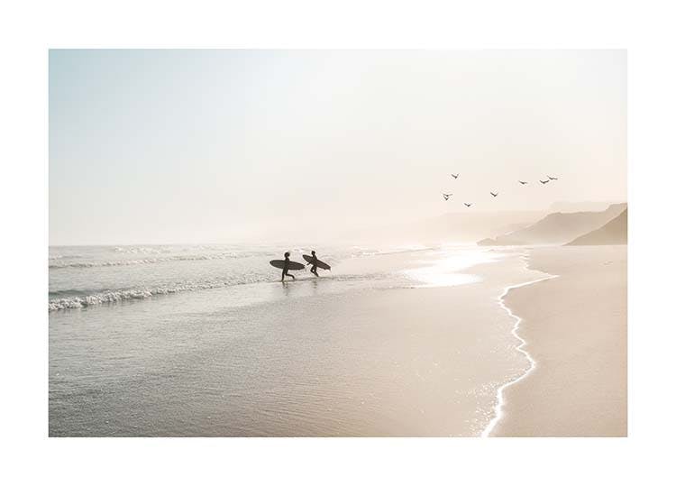 Poster di surf sulla spiaggia calma 0