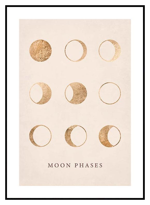 Månefaser plakat (30x40 cm) - Poster Store