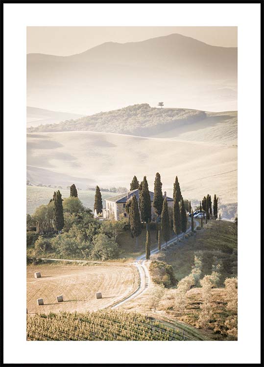 - Italien-Landschaft Toskana-Hügel-Landschaftsplakat