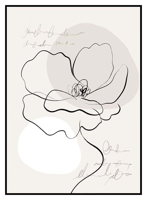 Line Art Blomma Nr1 Poster (30x40 cm) - Poster Store