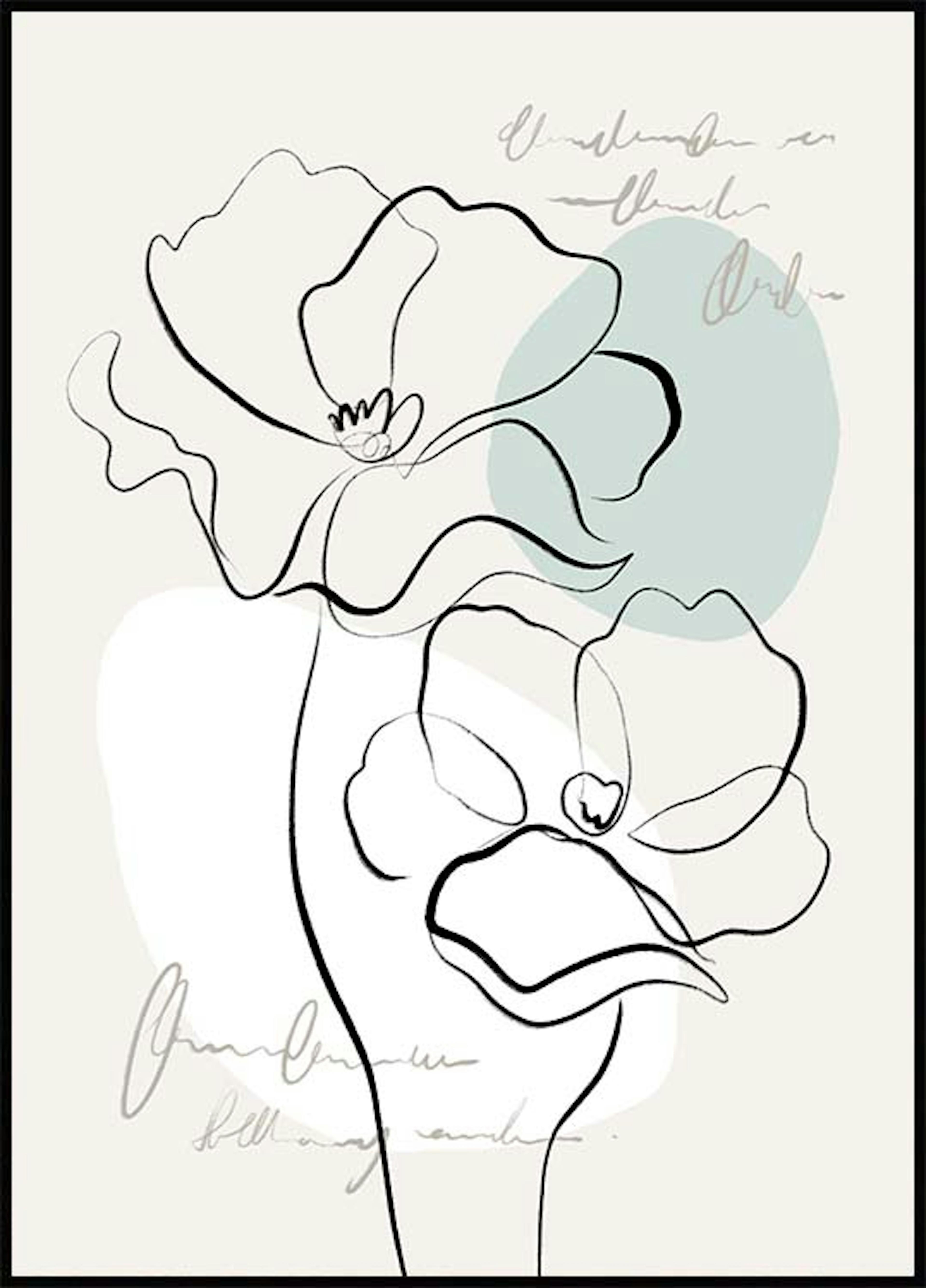 Line Art Flower No2 Poster thumbnail