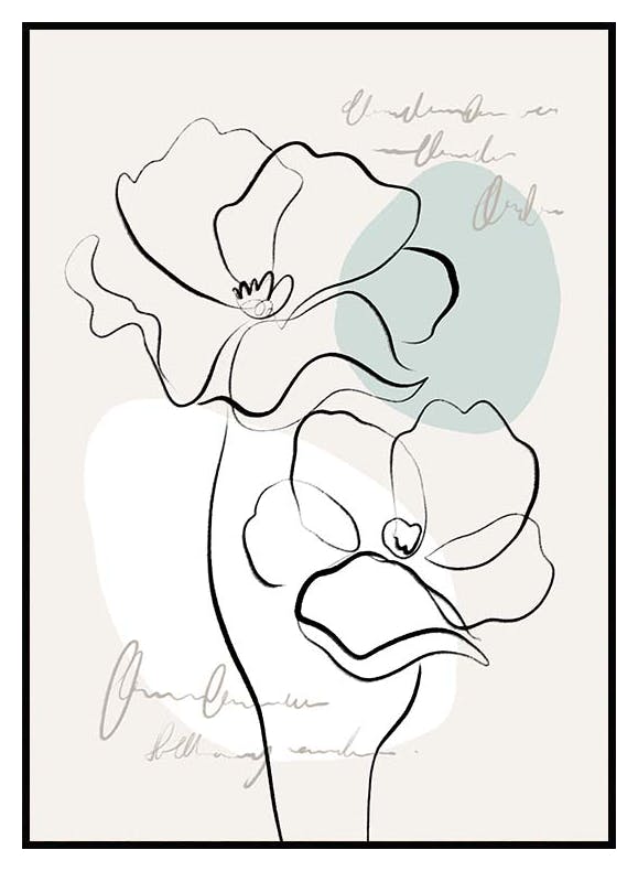 Line Art Fleur No2 Poster (21x30 cm) - Poster Store