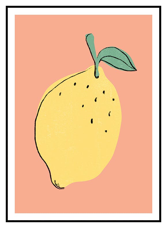 Zitrone Illustration Poster (21x30 cm) - Poster Store
