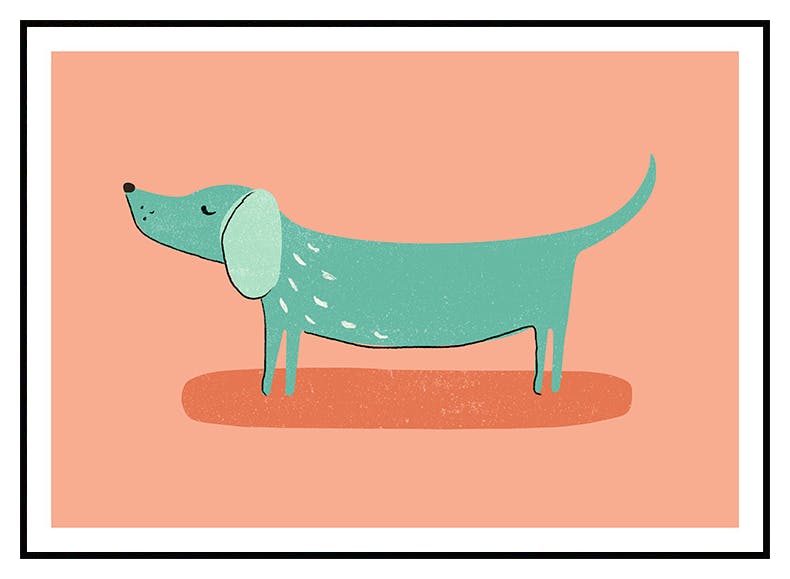 Groene Hond Poster (21x30 cm) - Poster Store