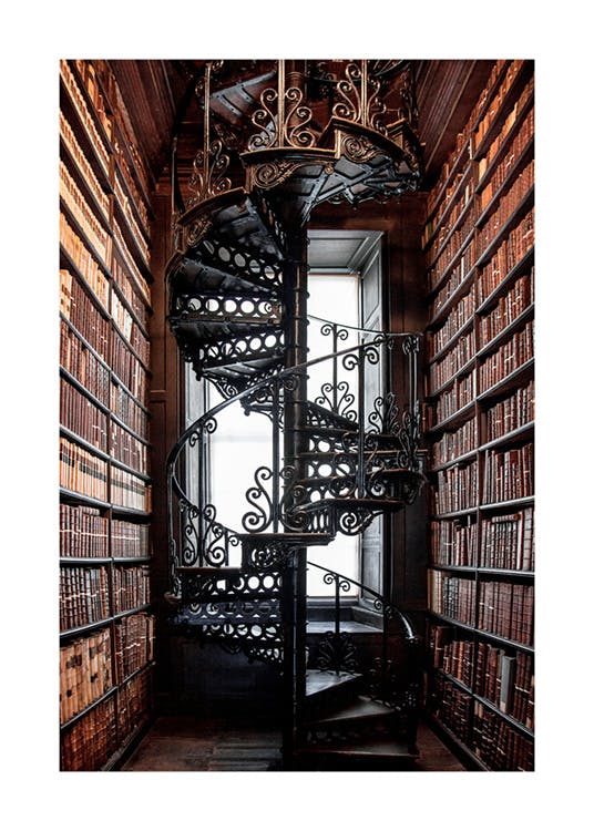 Cartel de la escalera de la biblioteca 0