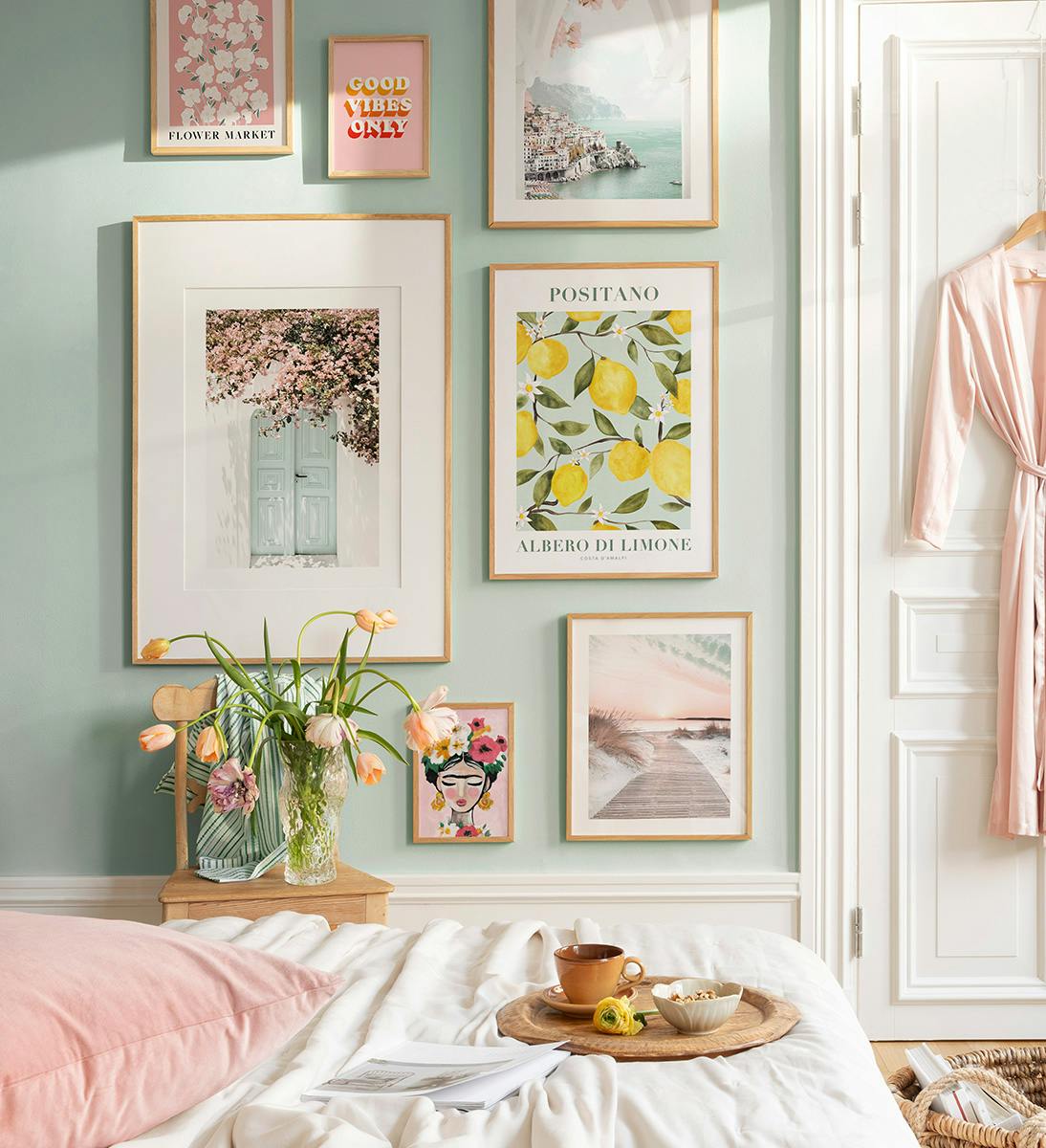 Vibrant Spring gallery wall