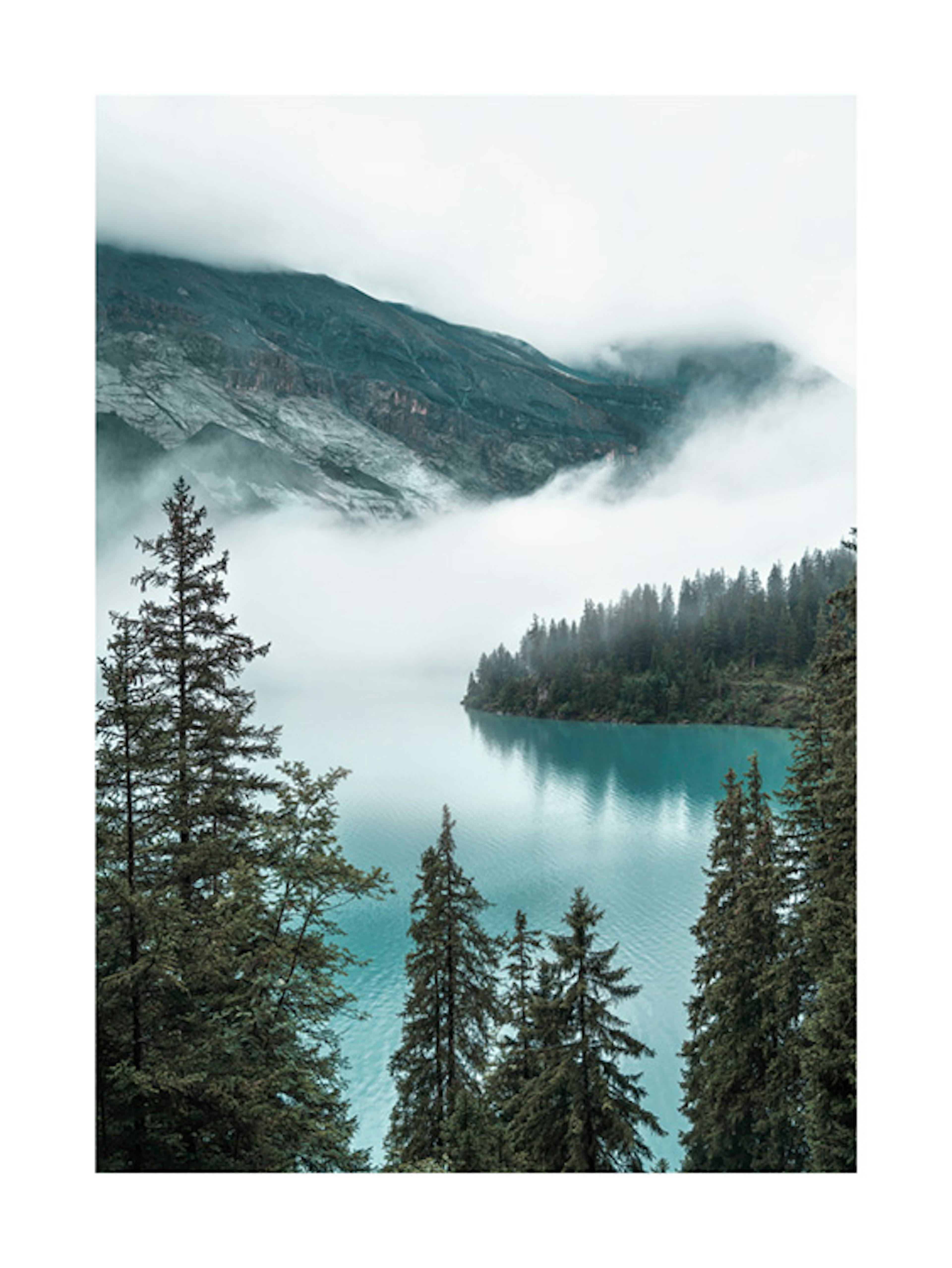 Plakát k jezeru Cloudy Mountain Lake 0
