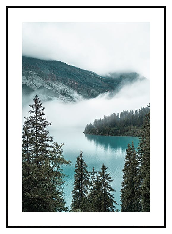 Cloudy Mountain Lake Poster (30x40 cm) - Poster Store