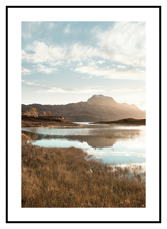 Plakat med landskab tidlig morgen (50x70 cm) - Poster Store