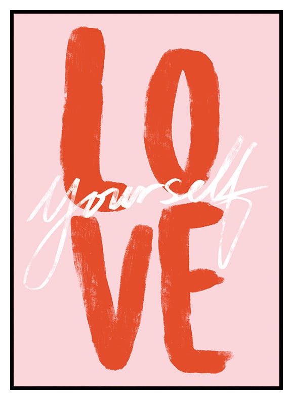 Plakat Love Yourself Pink (21x30 cm) - Poster Store