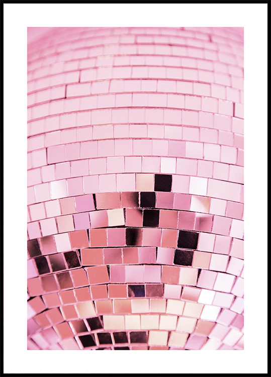 Disco Ball (orange/pink) | Poster
