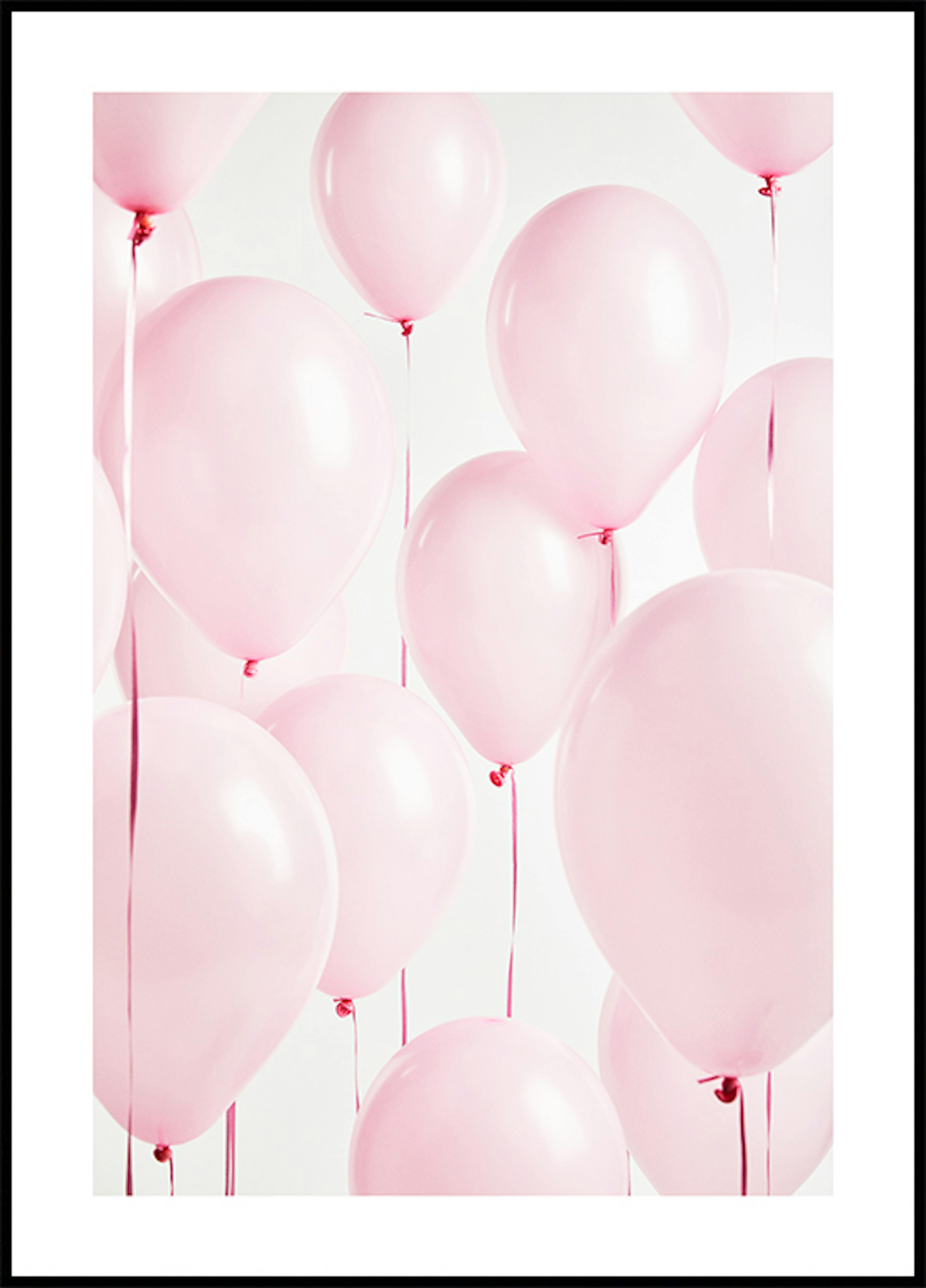 ملصق البالونات الوردي 0