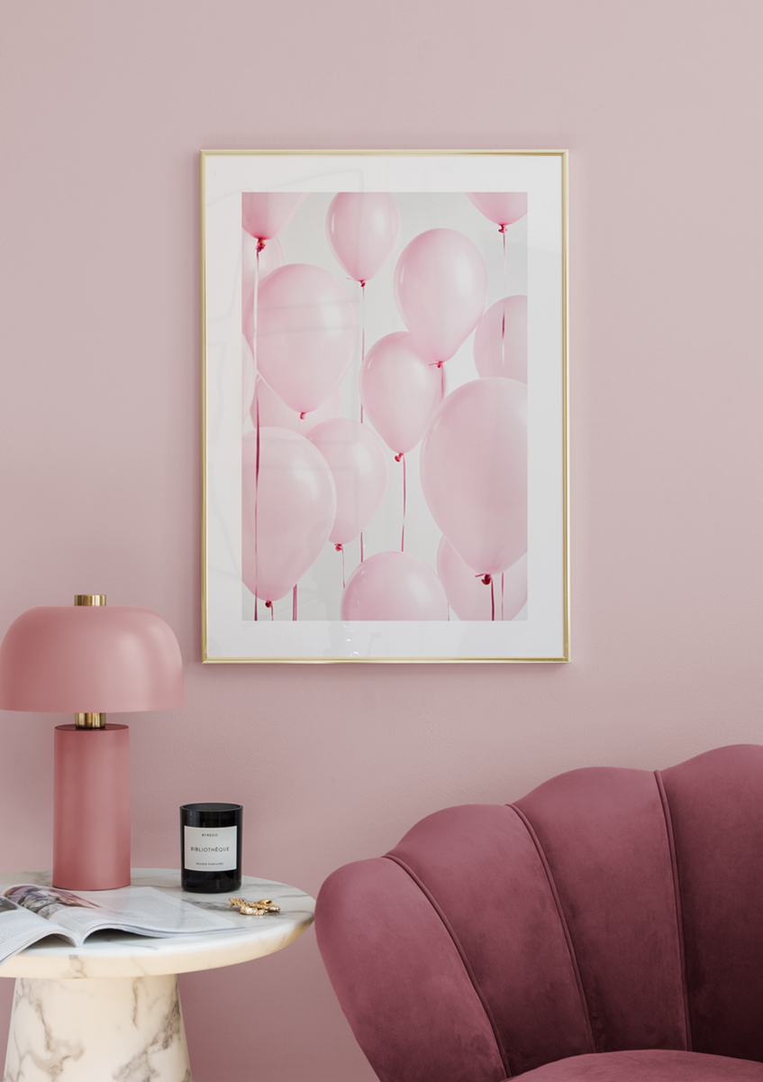 Rosa Luftballons Poster - Luftballon für Kinder