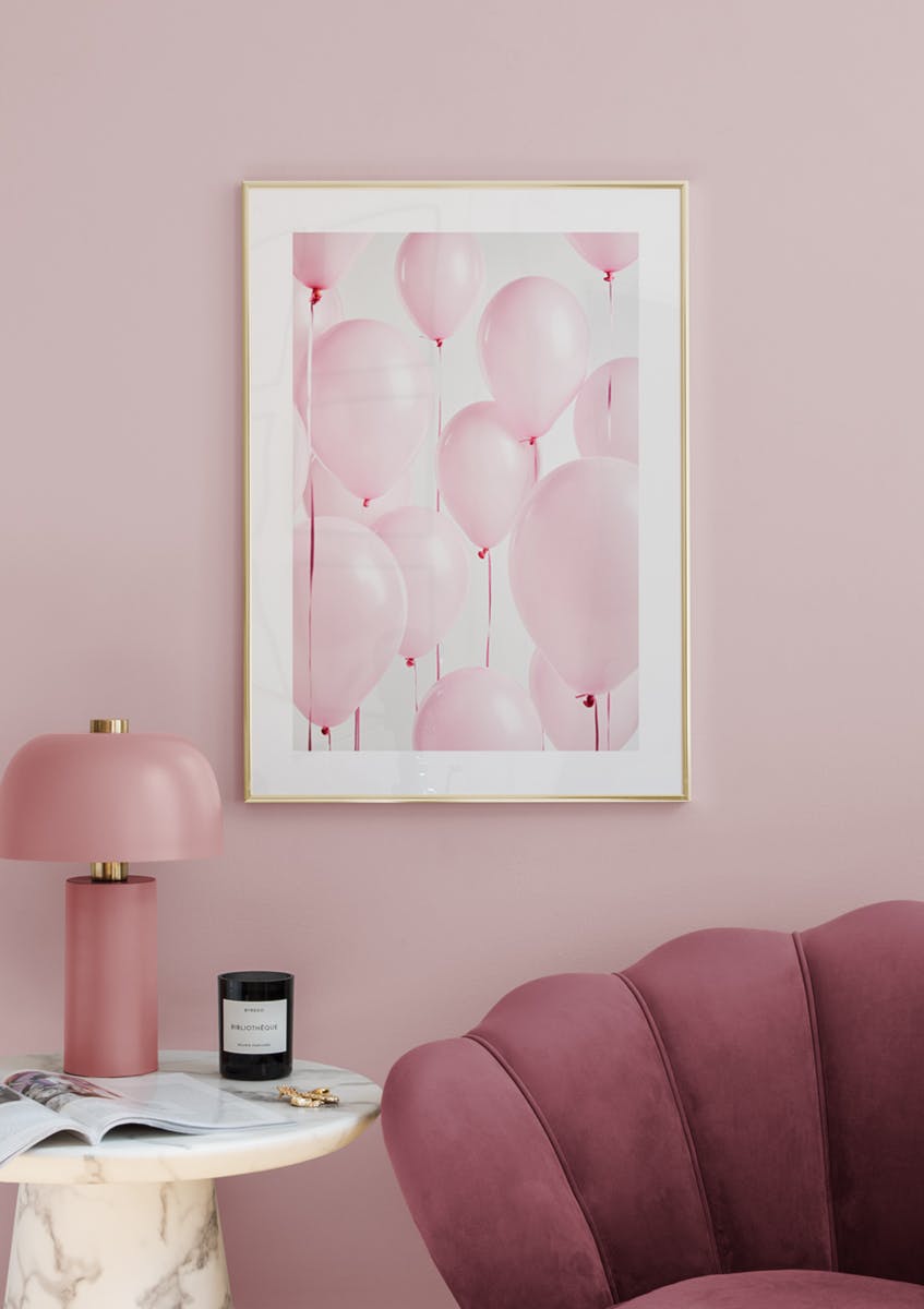 Pink Balloons Poster (50x70 cm) - Poster Store