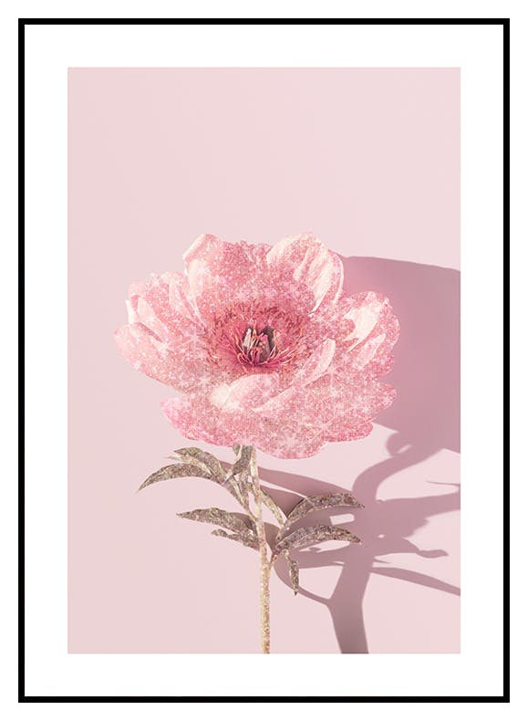 Glitter Peony Poster (21x30 cm) - Poster Store