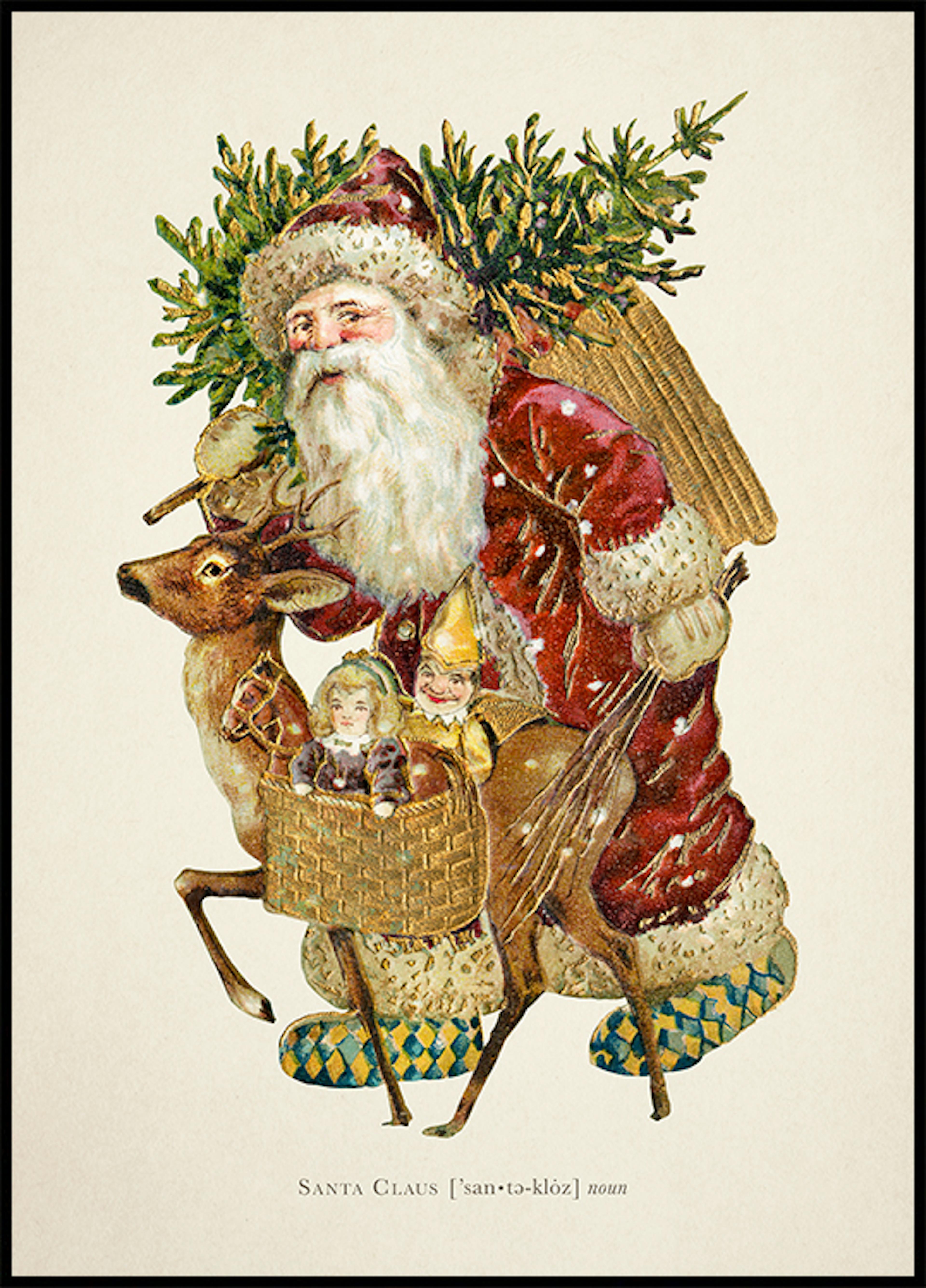 Affiche vintage du Père Noël thumbnail