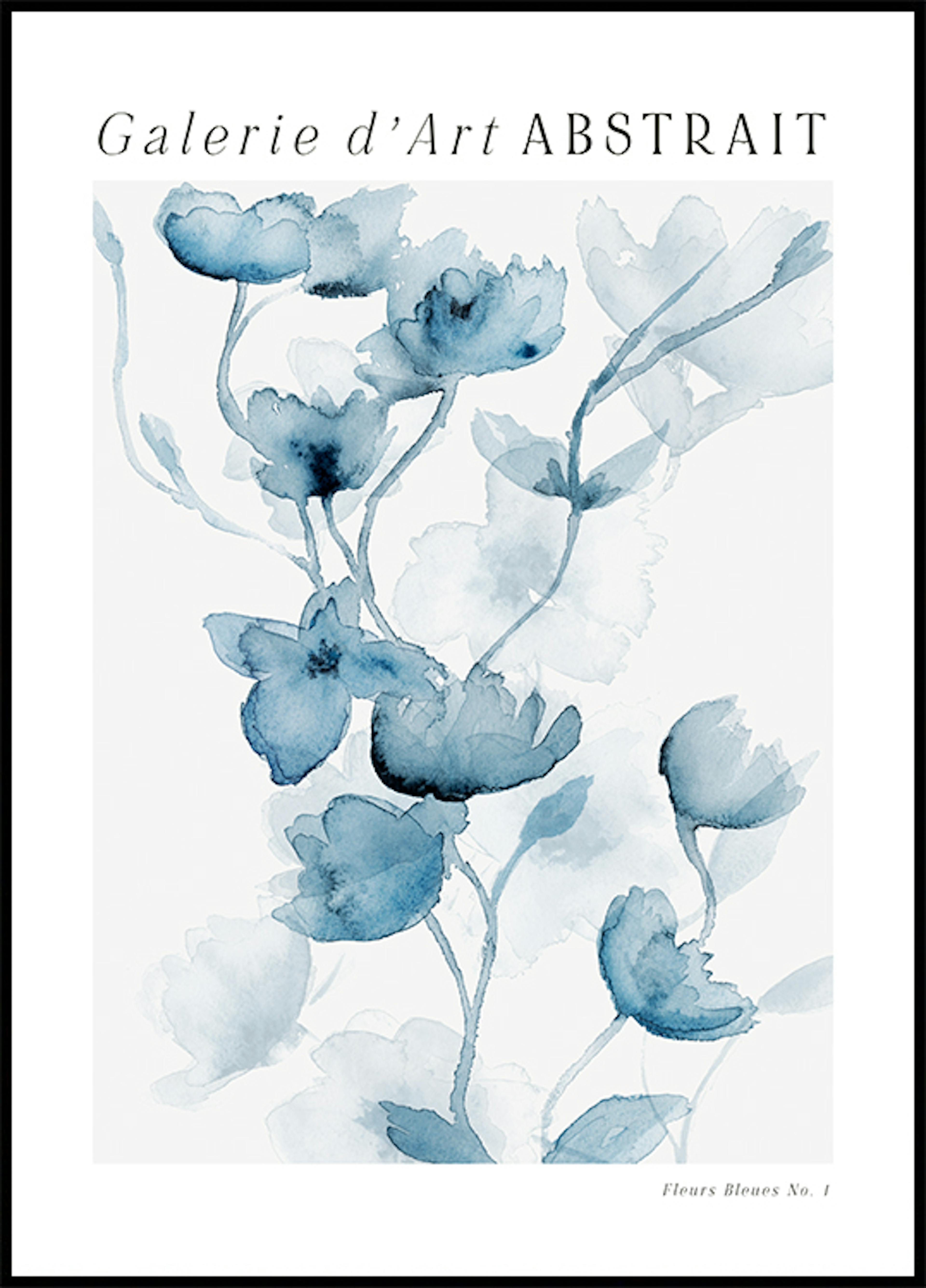 ملصق Fleurs Bleues No1 0