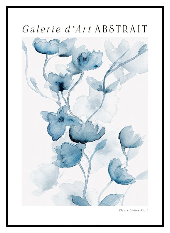Fleurs Bleues No1 Poster (21x30 cm) - Poster Store