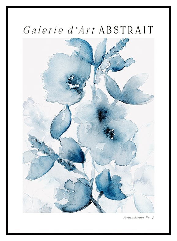 Fleurs Bleues No2 Poster (50x70 cm) - Poster Store