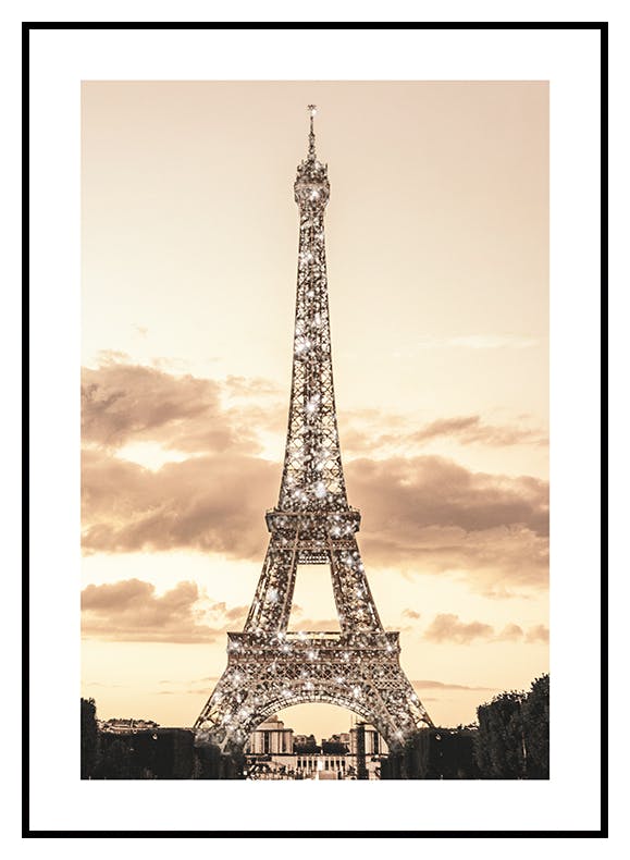 Glittery Eiffeltoren-poster (30x40 cm) - Poster Store
