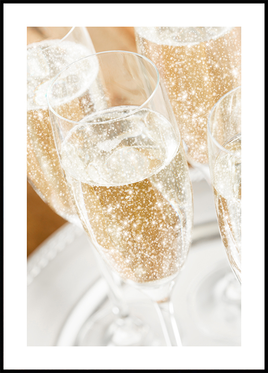 Bubbly Champagne Glass - Poster for all rooms