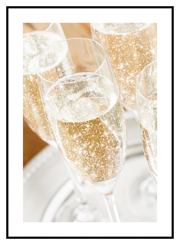 Glitrende Champagne-plakat (30x40 cm) - Poster Store