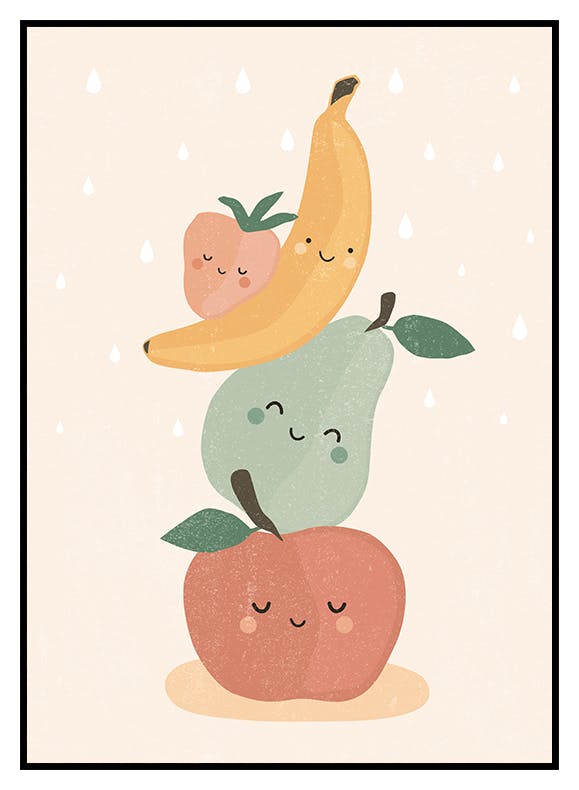 Stampe con frutti sorridenti (21x30 cm) - Poster Store
