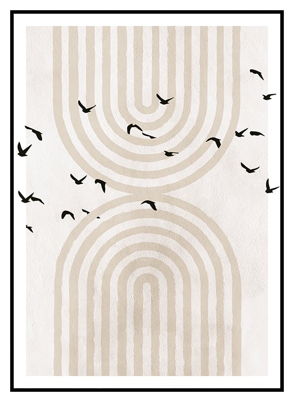 Ptaki i Łuki Plakat (21x30 cm) - Poster Store