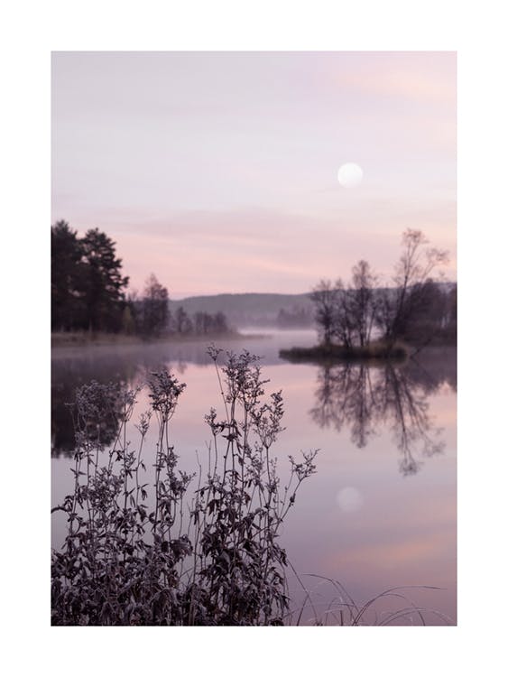 Poster Lago calmo al tramonto 0