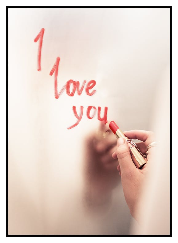 Napis czerwoną szminką Plakat (50x70 cm) - Poster Store