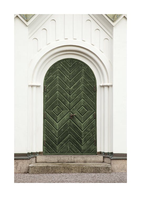 Zöld ajtót ábrázoló poszter 0