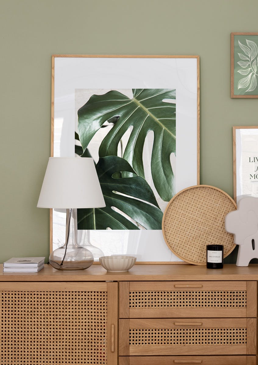 Green Monstera Leaves Poster (50x70 cm) - Poster Store