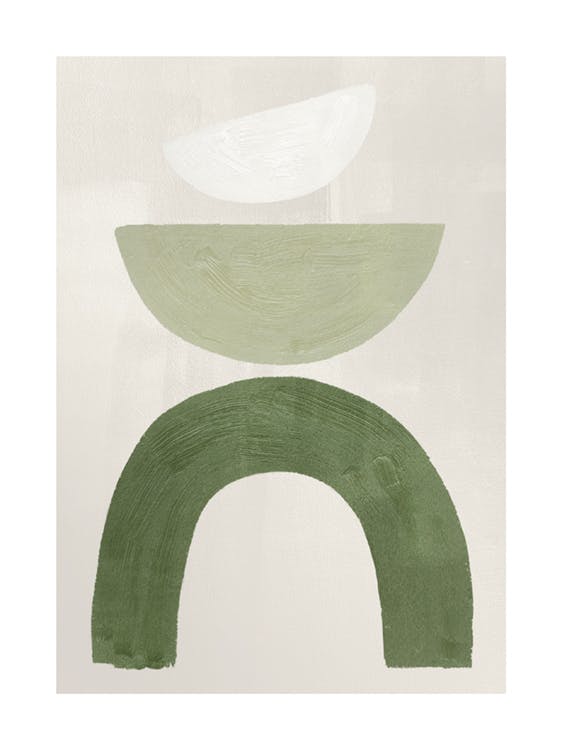 Green Graphic Shapes No1 Poster 0
