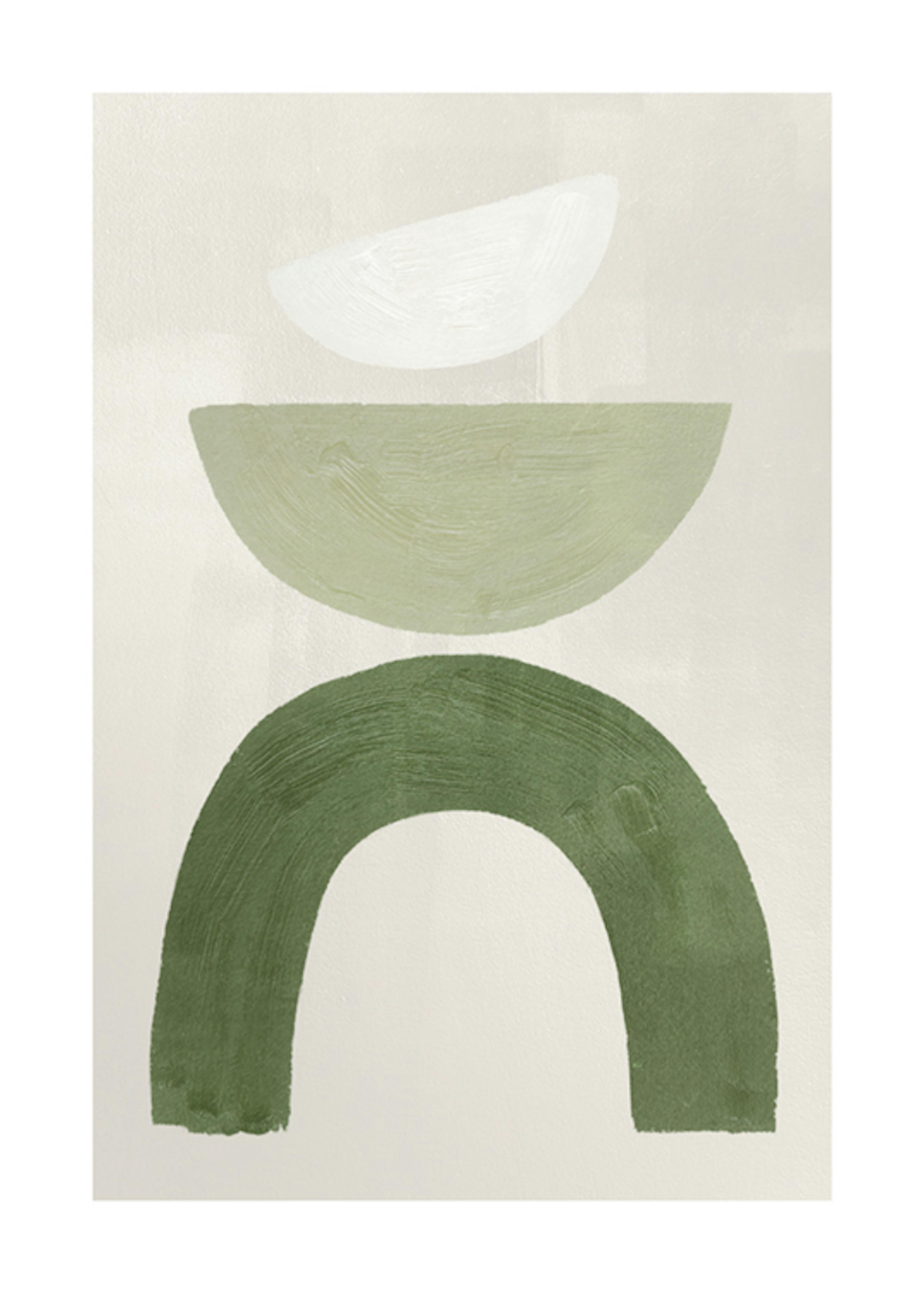 ملصق رسومي رقم 1 بأشكال خضراء 0