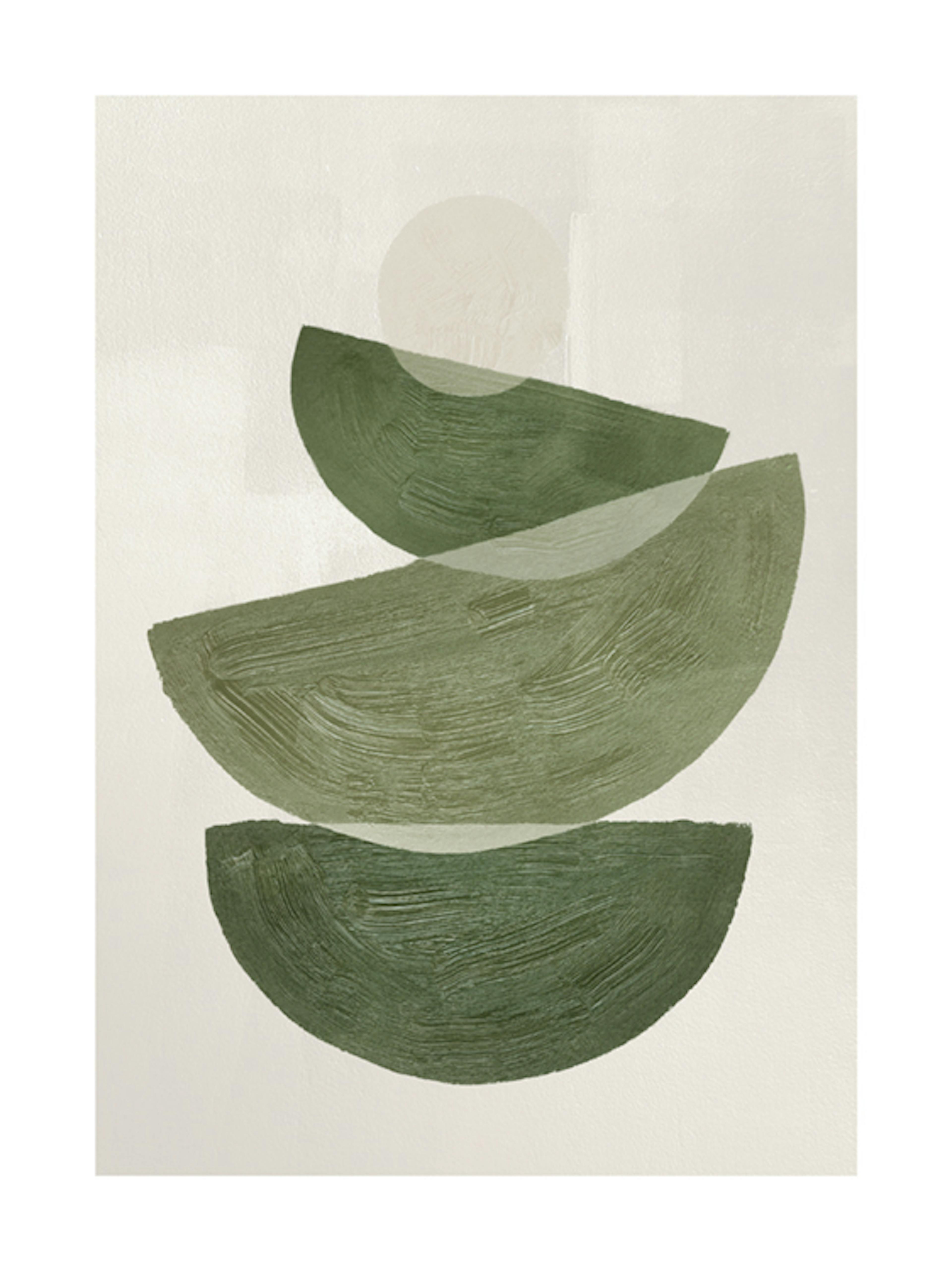Green Graphic Shapes No2 Affiche 0