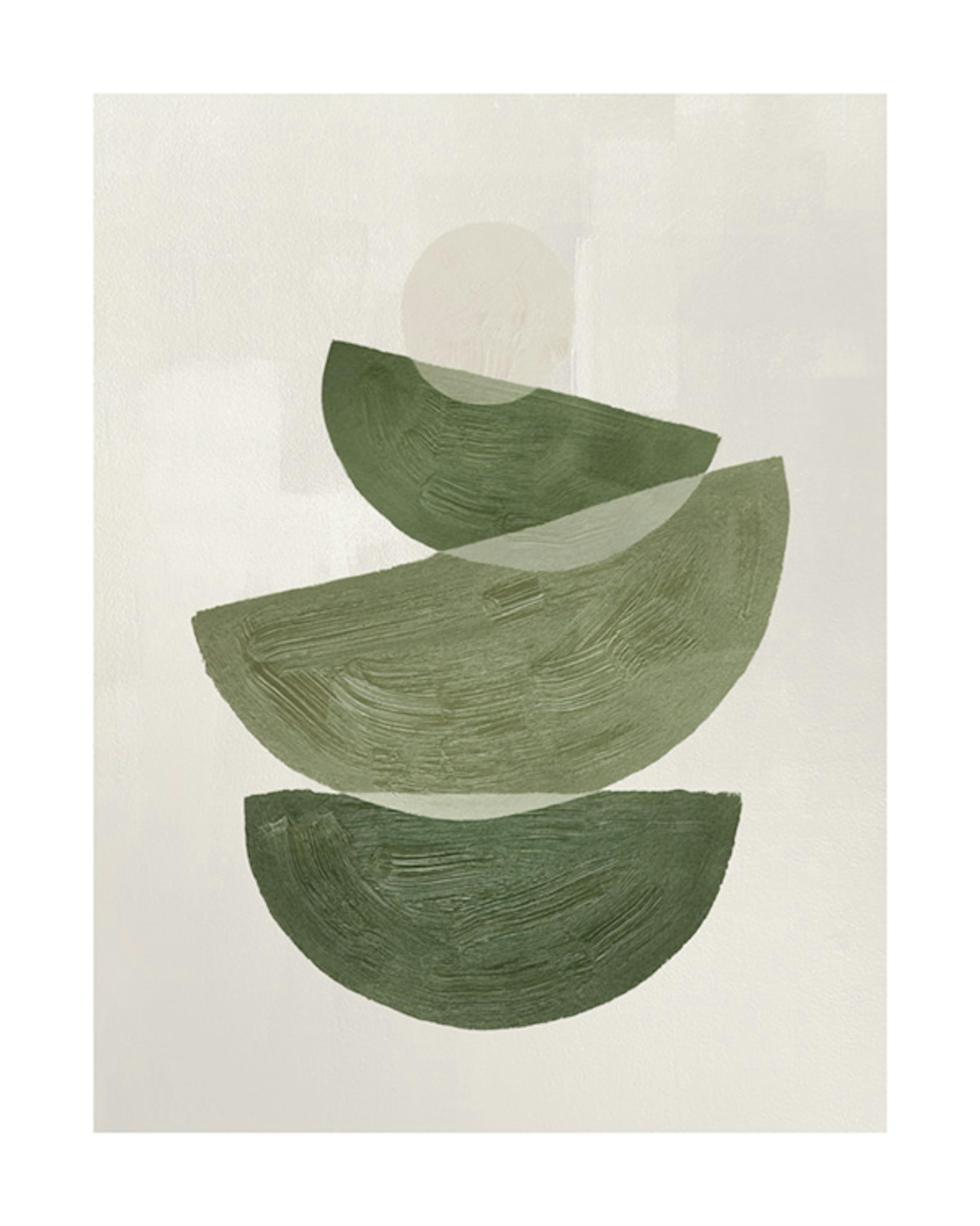 Green Graphic Shapes No2 Affiche 0