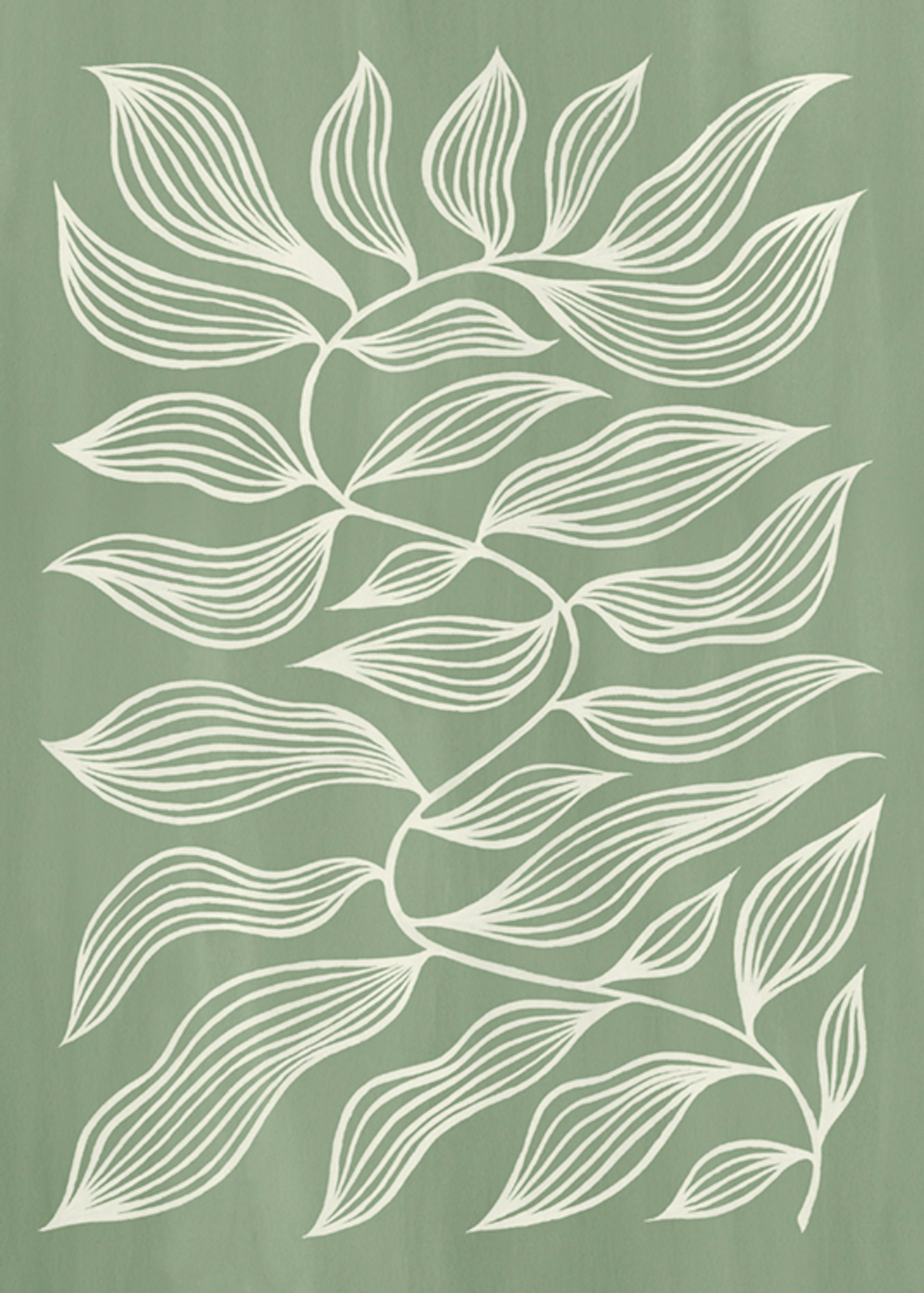 Elemento botanico in verde Poster 0