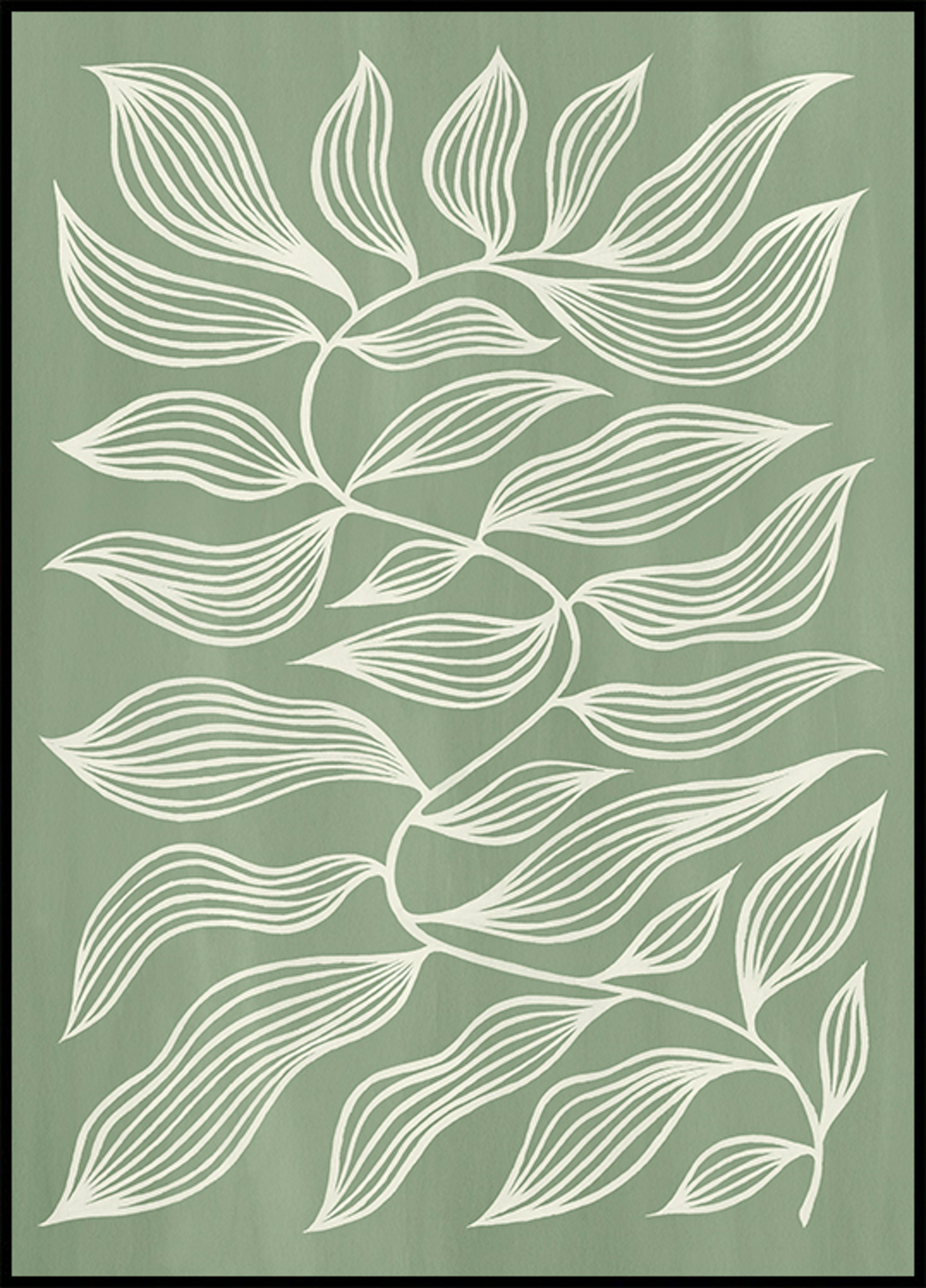 Elemento botanico in verde Poster 0