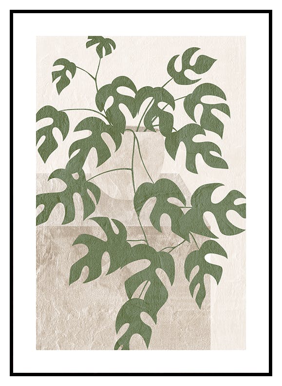 Monstera Illustration Poster (30x40 cm) - Poster Store