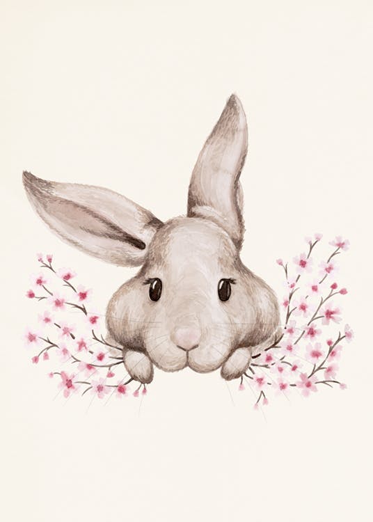 Póster de ilustración de un conejo 0