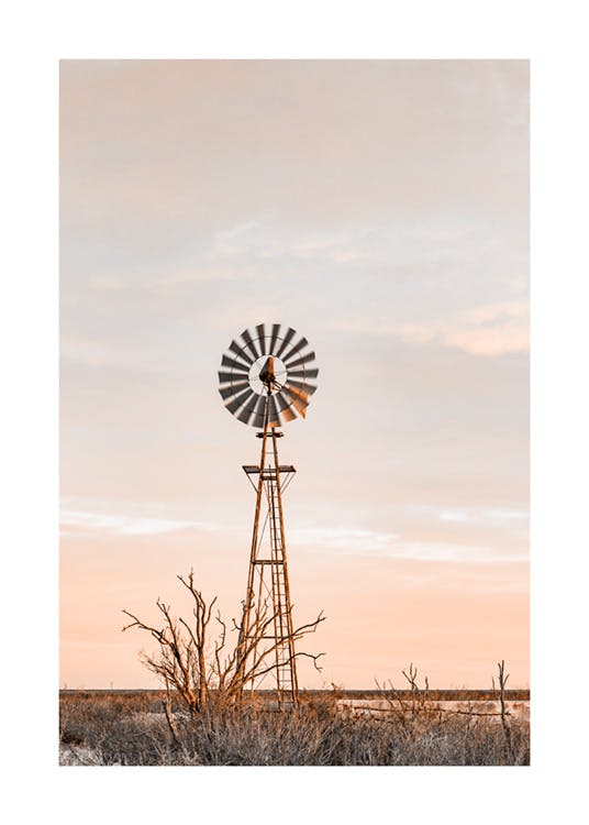 Plakat med vindmølle i Texas 0