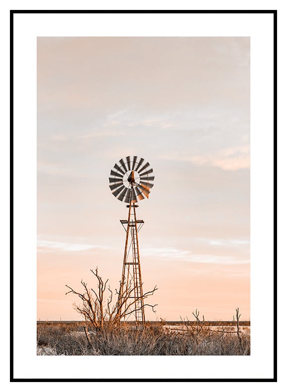 Windmolen in Texas Poster (30x40 cm) - Poster Store