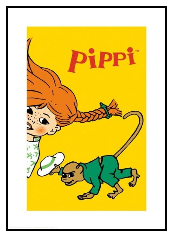 Pippi Långstrump och Herr Nilsson Poster (50x70 cm) - Poster Store