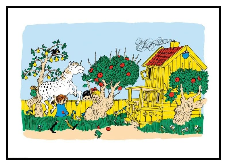 Pippi Långstrump och Villa Villekulla Poster (21x30 cm) - Poster Store
