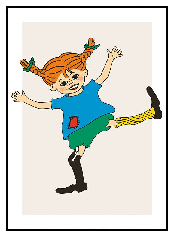 Pippi Långstrump illustration Poster (30x40 cm) - Poster Store