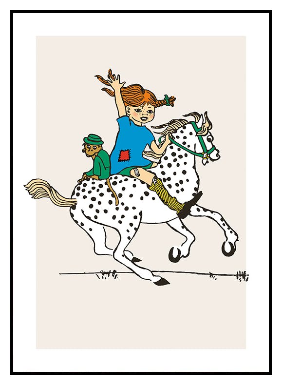 Poster Pippi Calzelunghe Riding (30x40 cm) - Poster Store