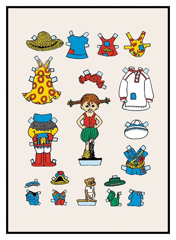 Pippi Långstrump Klippdocka Poster (21x30 cm) - Poster Store