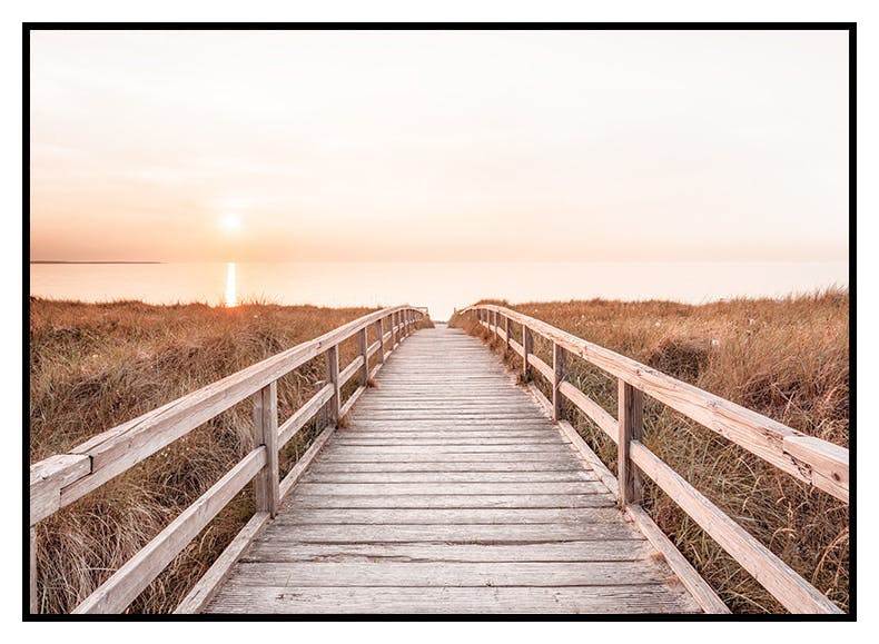 Poster met pad naar de zonsondergang (30x40 cm) - Poster Store