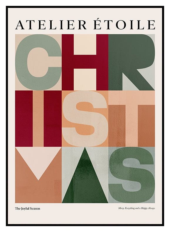 Grafisk Jul Plakat (70x100 cm) - Poster Store
