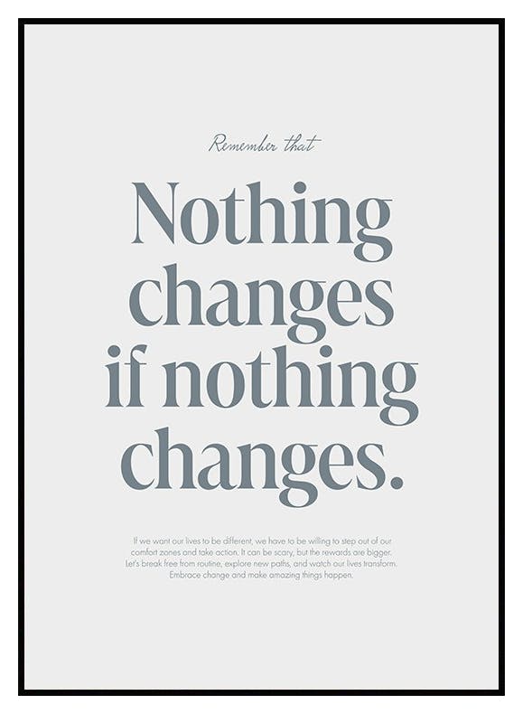 Inget Förändras Poster (21x30 cm) - Poster Store
